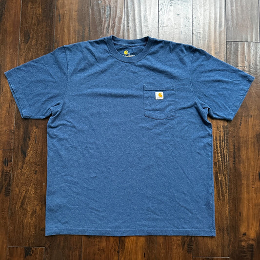 Carhartt Pocket Navy Blue T Shirt Workwear Basic Simple Y2K Great Quality