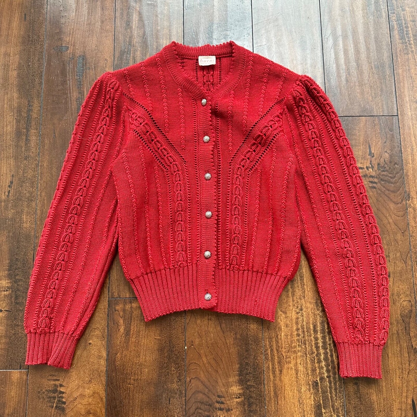 Vintage Hurni Austria Women's Cardigan Sweater 1960s Rockabilly Knit
