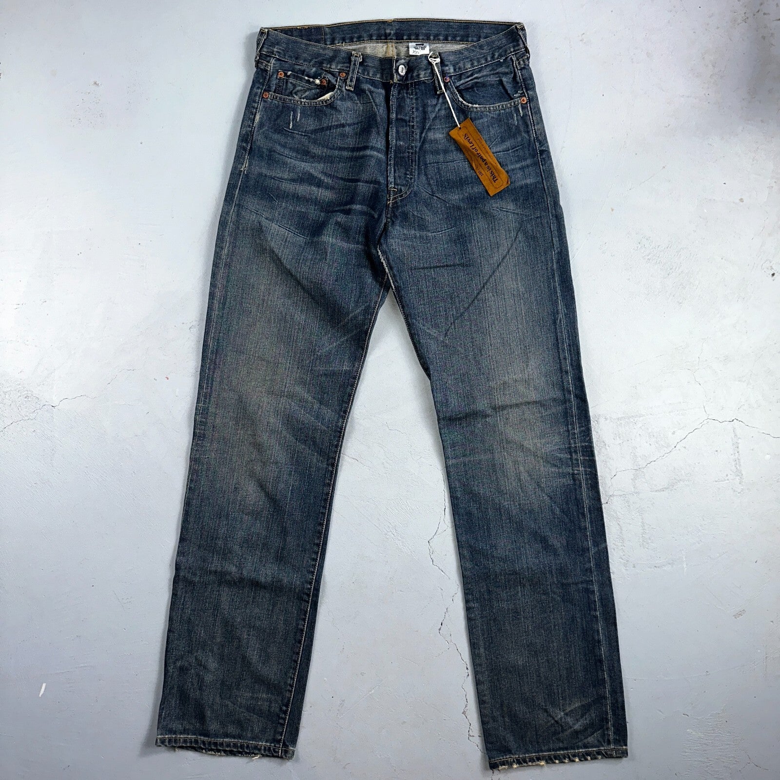 Levis 501 Vintage 90s XX Straight Leg Jeans Y2K Blue Med Wash 34x36 Act 33x35