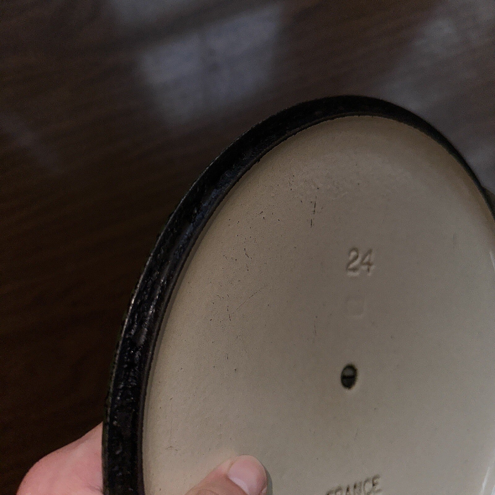 Le Creuset #24 Round Dutch Oven Lid Only France VTG Pot Orange E 4.5 QT Chip