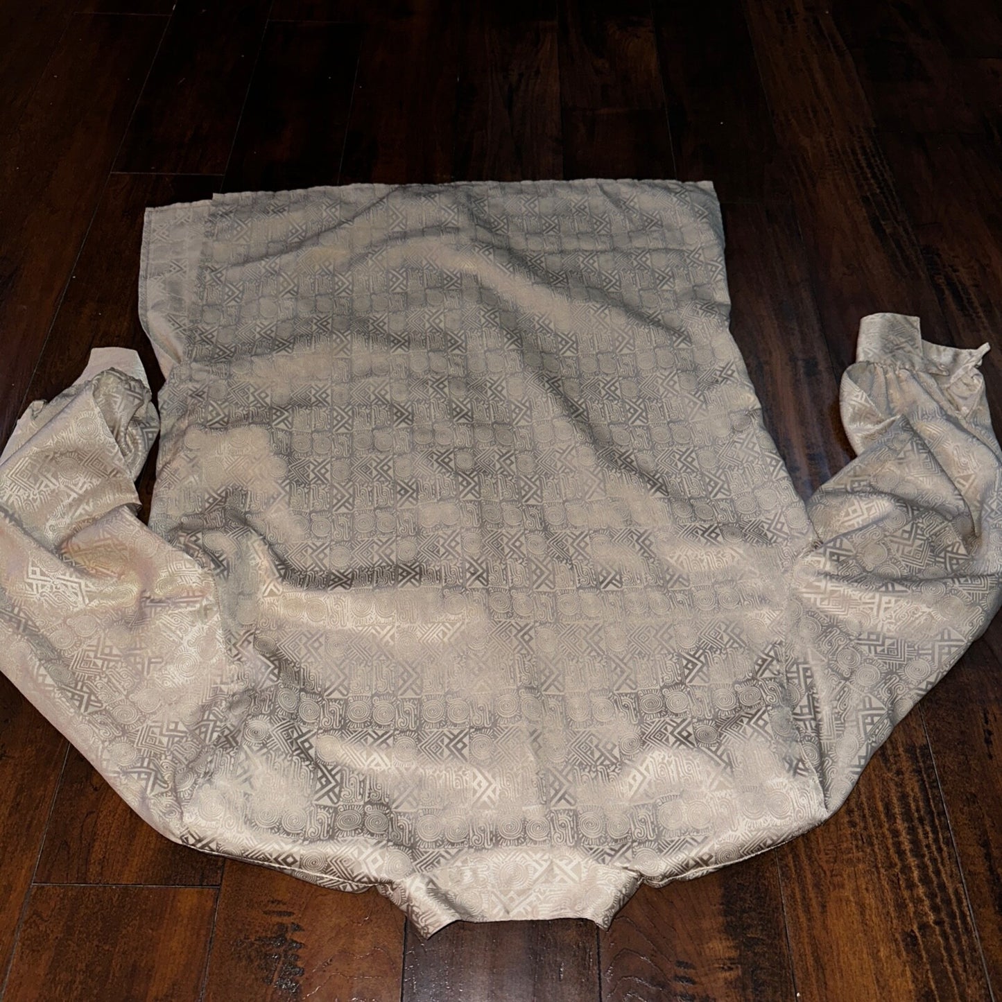 Vintage Christie & Jill Brown Print Button Down Shirt Top Blouse Women Size XL