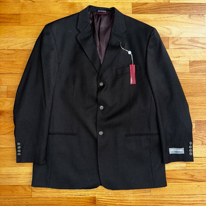 Pierre Cardin Paris 44R Black Blazer Suit Jacket Vintage High End Designer VTG