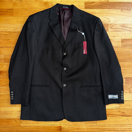 Pierre Cardin Paris 44R Black Blazer Suit Jacket Vintage High End Designer VTG