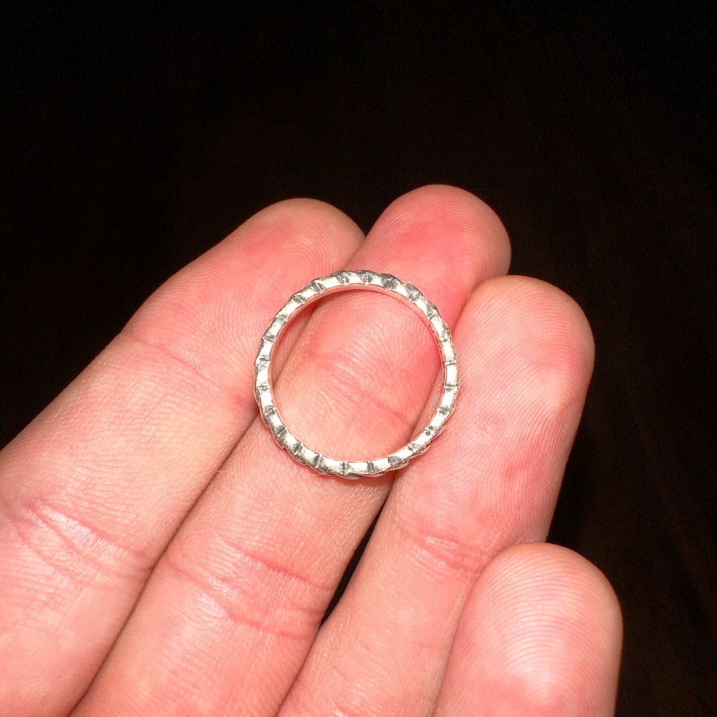 VTG Forget Me Not Sterling Silver??? Wedding ANNIVERSARY Band Ring Cute