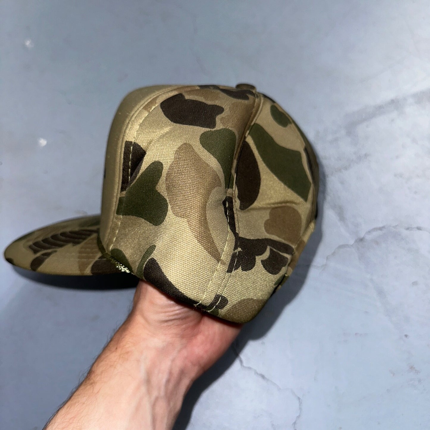 Balderson Camo Green 80s VTG Hat Cap Snapback Otto Trucker Hunting Woodland