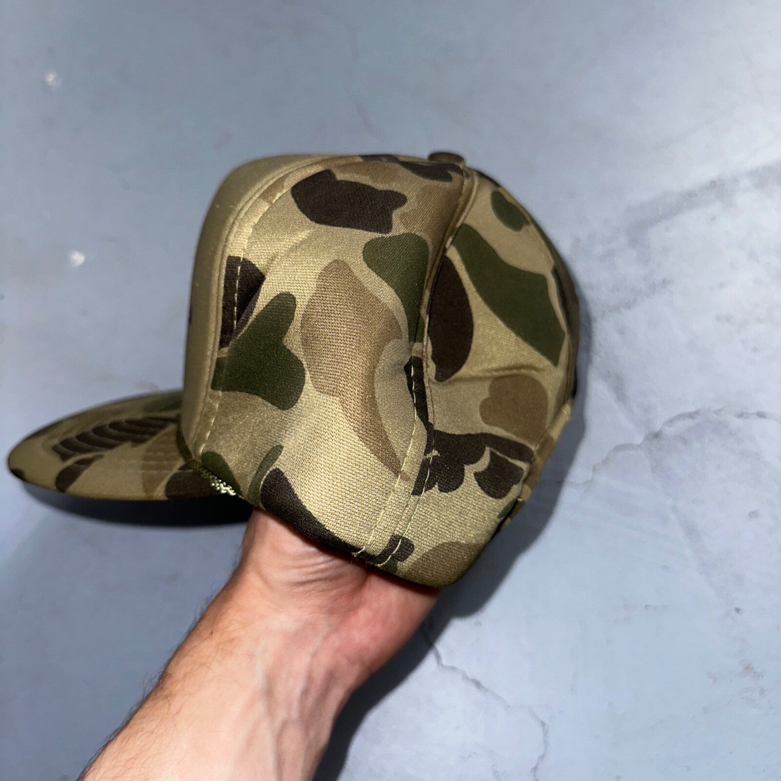 Balderson Camo Green 80s VTG Hat Cap Snapback Otto Trucker Hunting Woodland