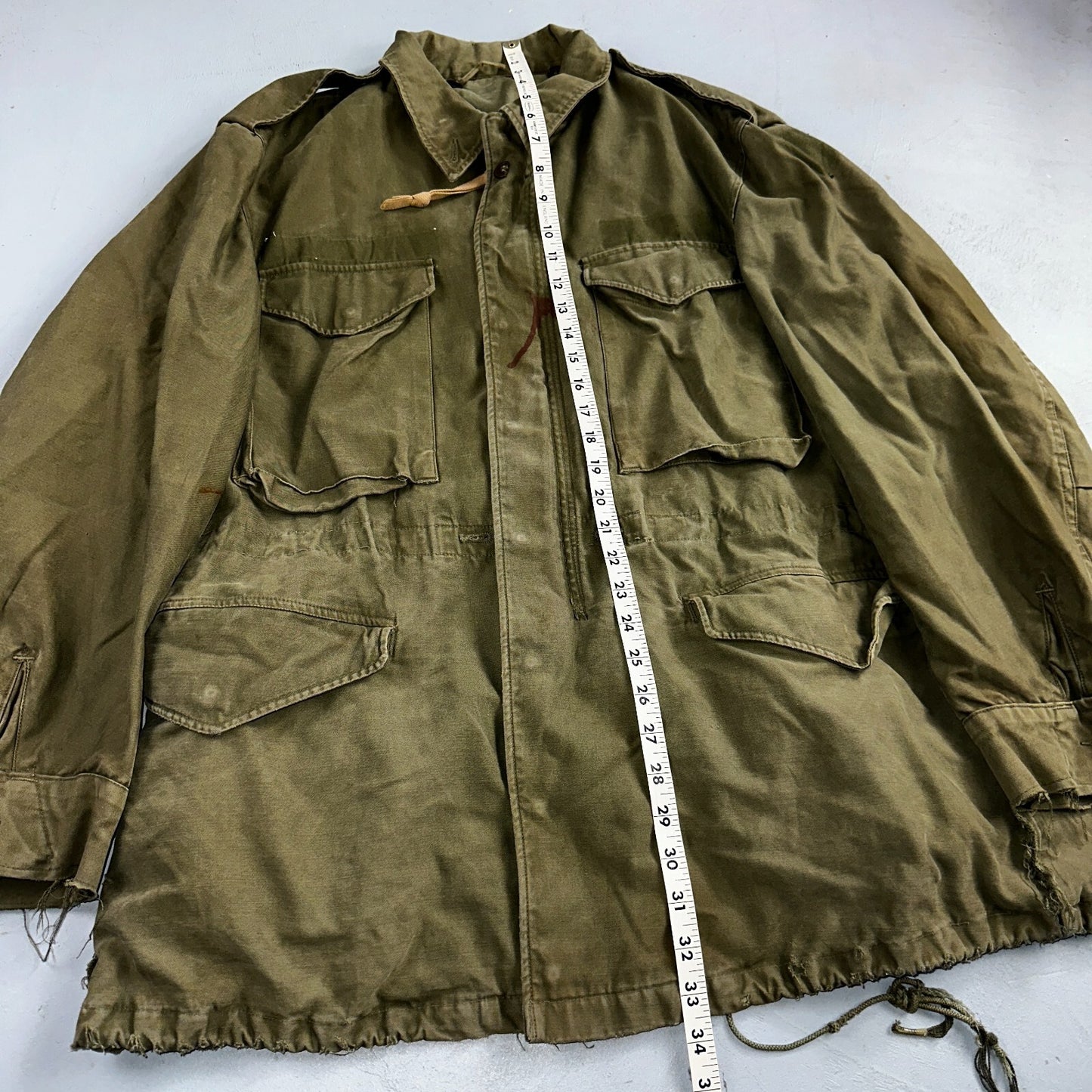 Vintage Military Jacket Green Button Up Vietnam Era 60s 70s M65 M1951 Parka