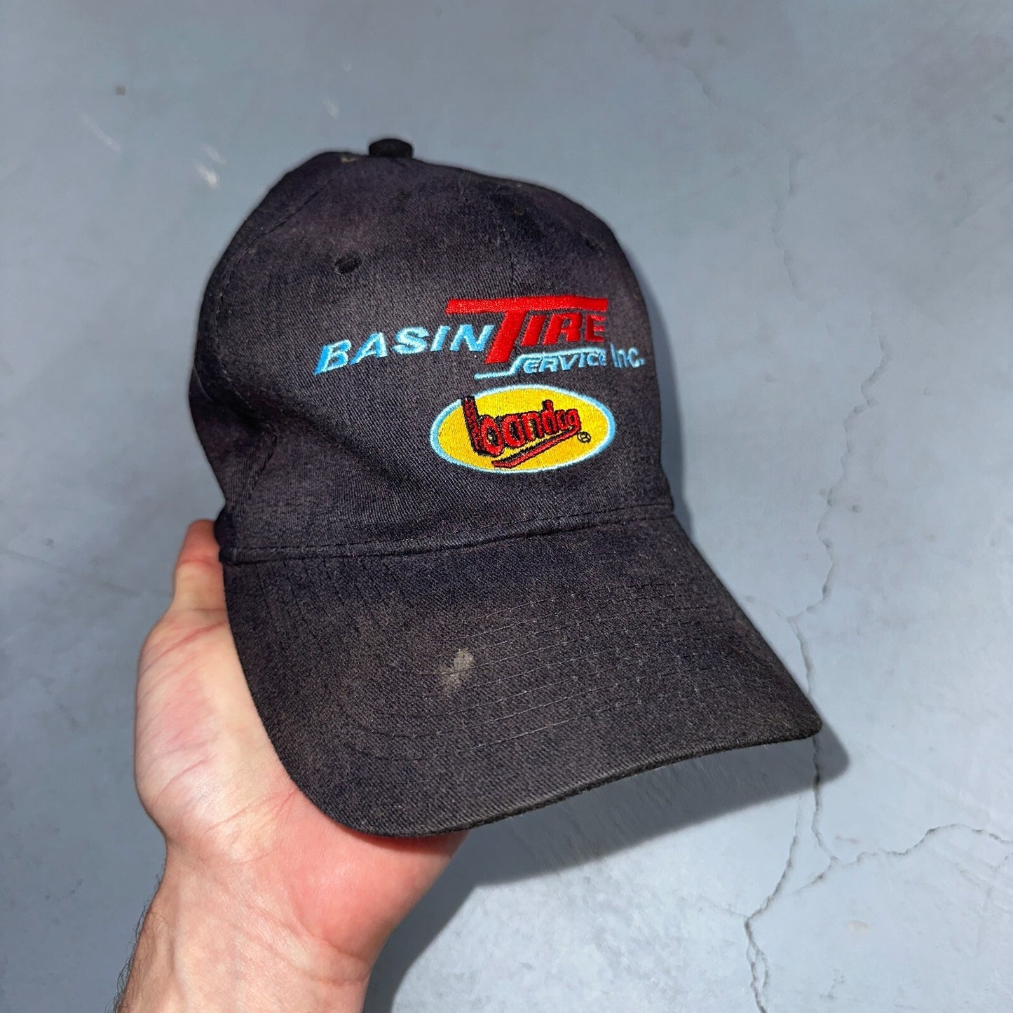 Basin Tire VTG Hat Cap Snapback Bandag Racing Cars Black Otto