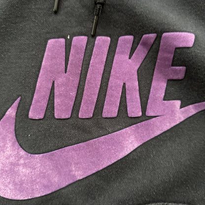 Nike Boys Sweater L Black Hoodie Logo Swoosh Pockets Pockets Long Sleeve Skate