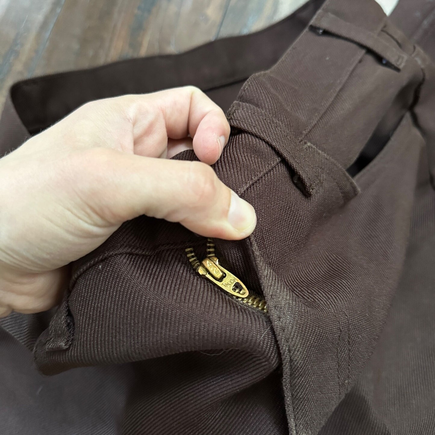 VTG Levis 517 Lot 2 Blue + Brown Polyester Pants Black Gold Tab 34x30 Act 32x28