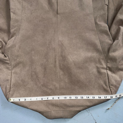 VTG Ultra Suede Blazer Men 42 Sports Coat 2 Button Western Beige Brown