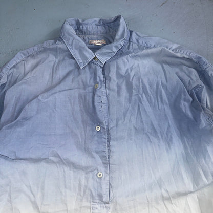 Gap Shirt Womens Size S Blue Striped Short Sleeve Button Up Designed Crafted