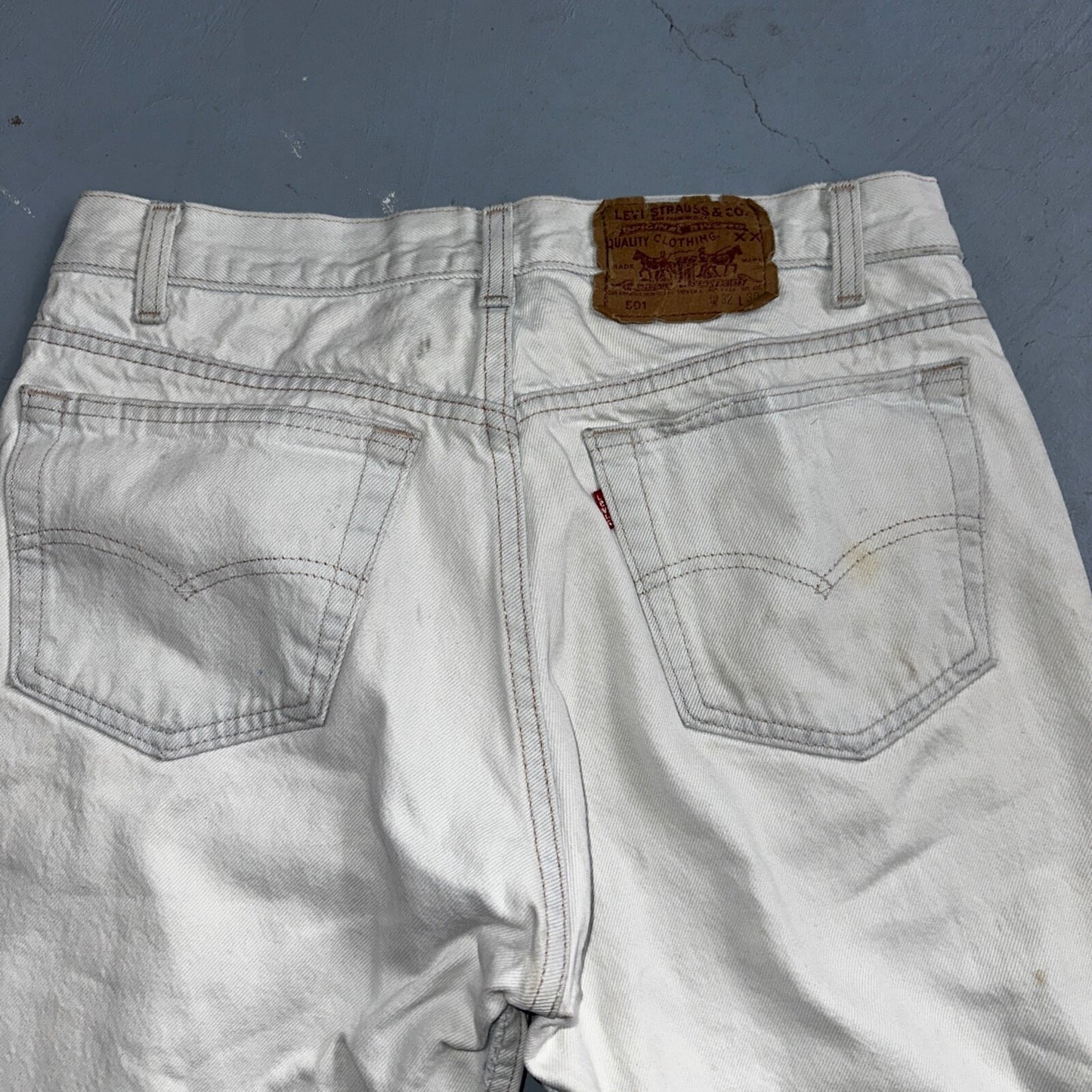 Levis 501 Vintage 90s USA XX Straight Leg Jeans White Light Wash 32x30 Act 30x26