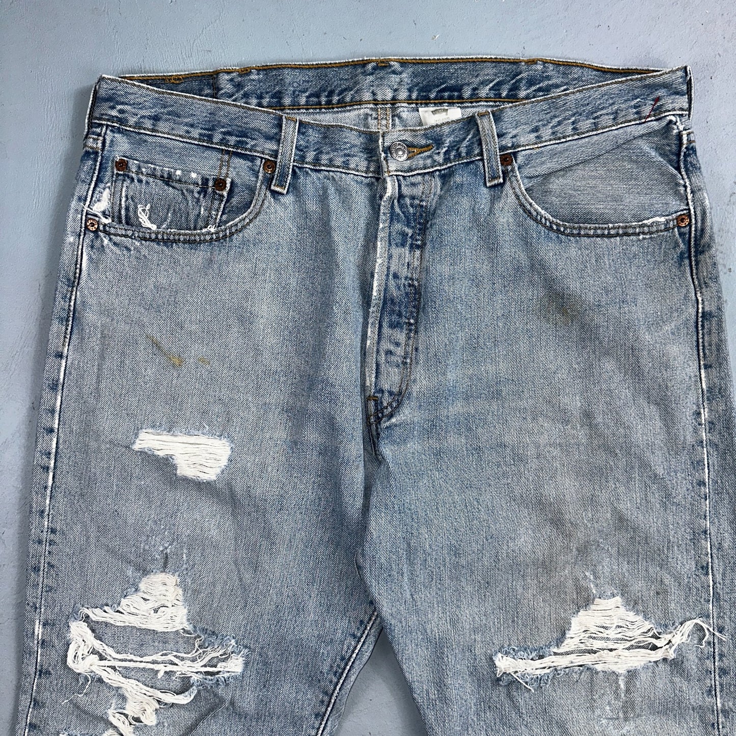 Levis 501 Vintage Y2K XX Straight Leg Jeans 90s Blue Light Wash 38x32 Act 37x30