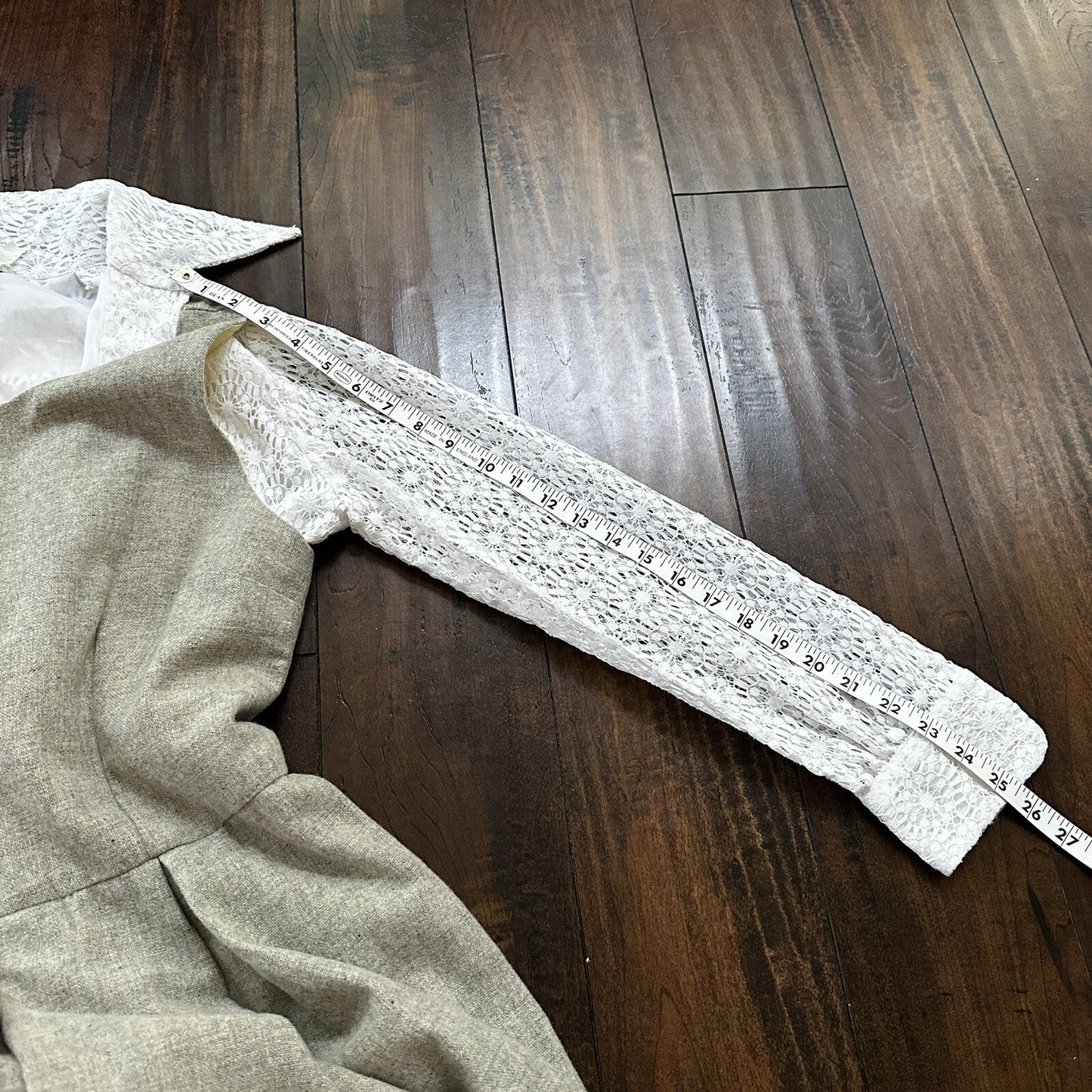 VTG USA Rockabilly Womens Dress Skirt 60s 50s Wedding Wool Floral Alice Lace