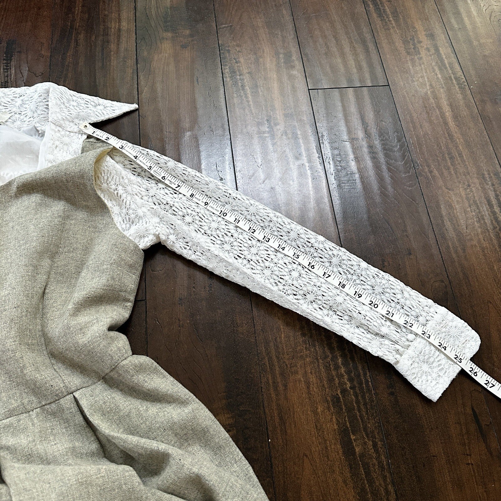 VTG USA Rockabilly Womens Dress Skirt 60s 50s Wedding Wool Floral Alice Lace