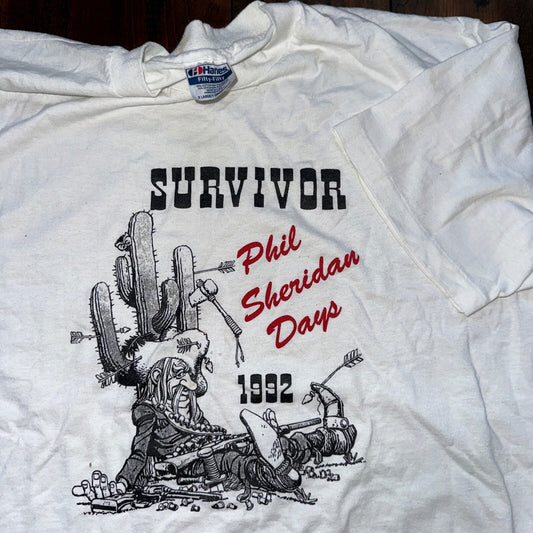 Cowboy Survivor PDX Oregon Vintage T Shirt Portland West Coast Travel Cactus