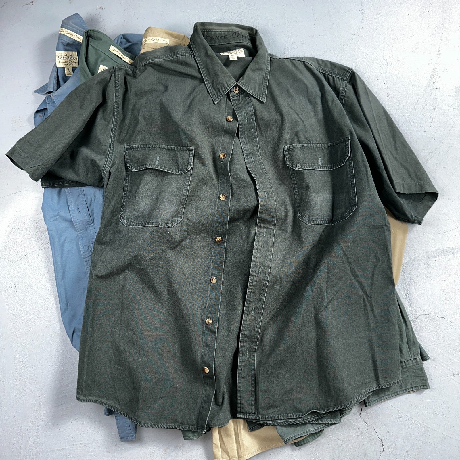 Cabela’s Legendary Quality Shirt Mens XL Tall Button Up Outdoors Lot 14 Safari
