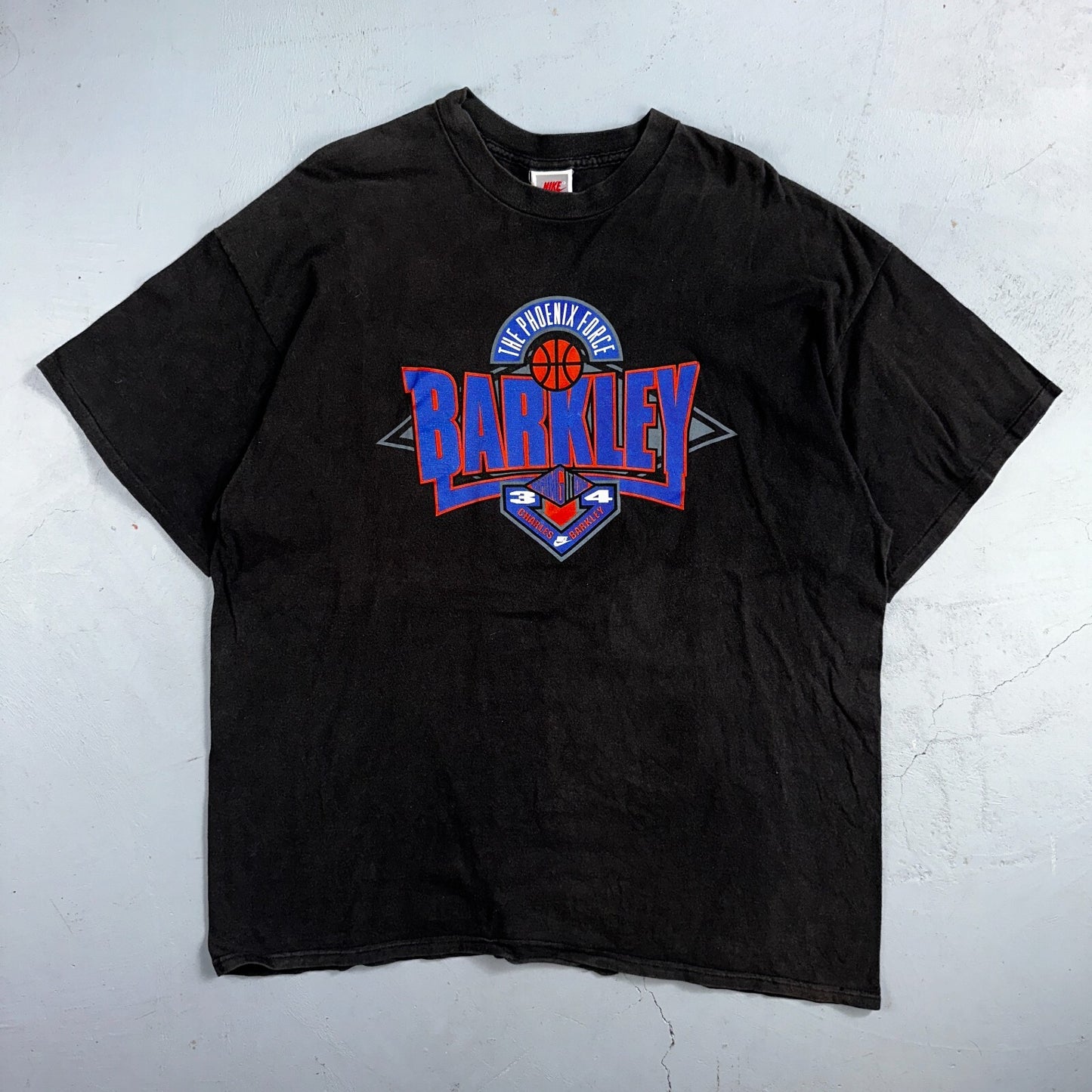 Nike Barkley 90s VTG T Shirt Basketball Gray Tag Single Stitch Phoenix Force 2XL