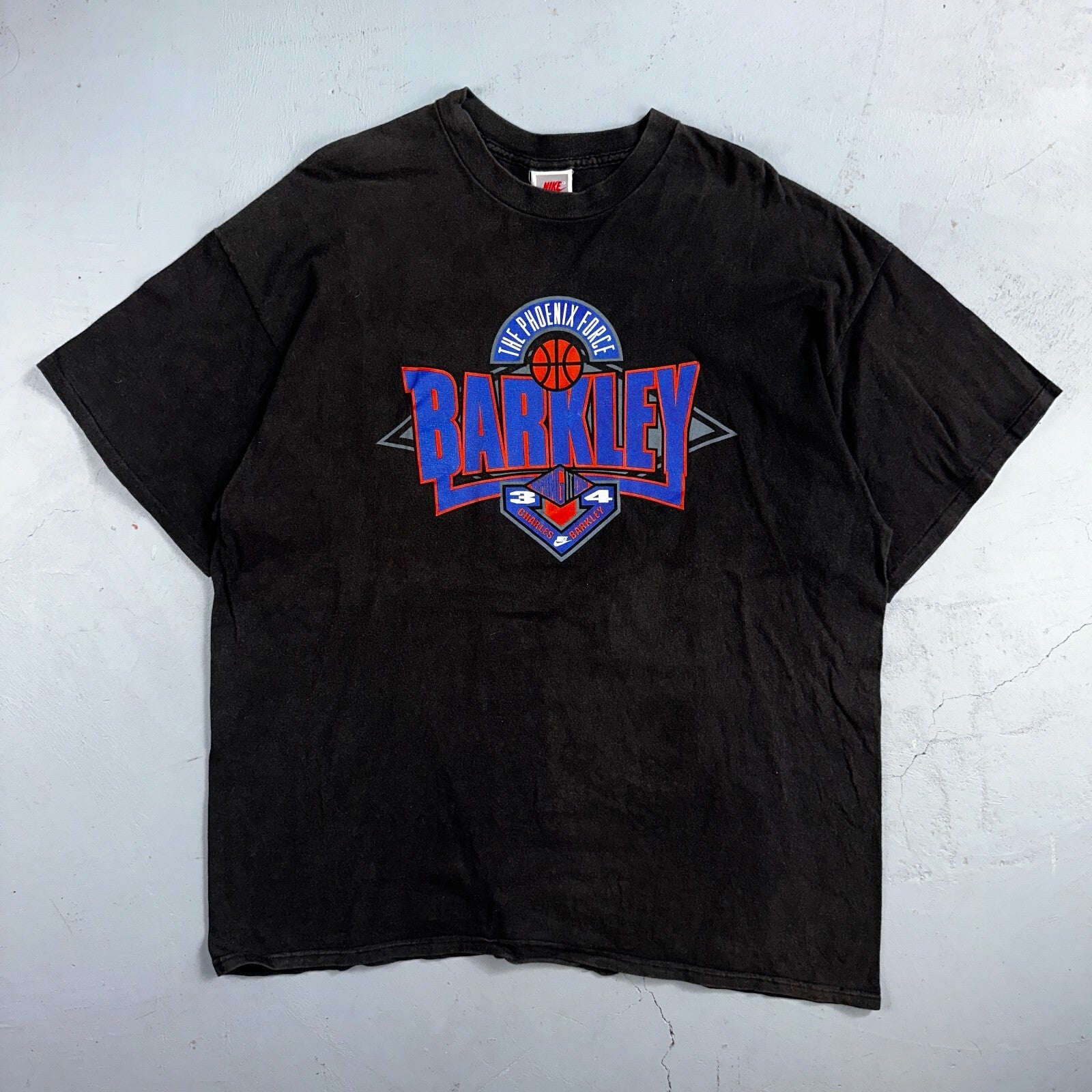 Nike Barkley 90s VTG T Shirt Basketball Gray Tag Single Stitch Phoenix Force 2XL