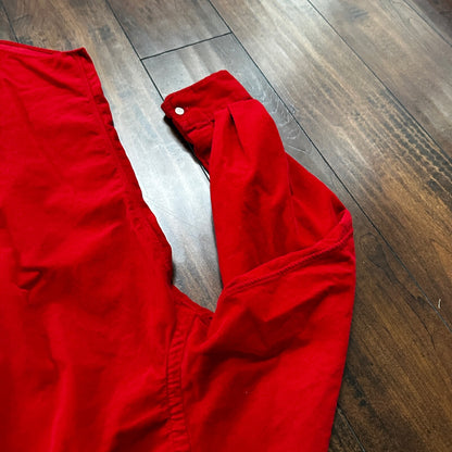 Polo Ralph Lauren Red Button Down Work Shirt Dress Vtg Up Y2K 90s Western Blake