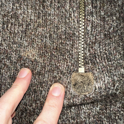 Pendelton Sweater XL Gray USA 100% Wool Pull-Over Quarter Zip