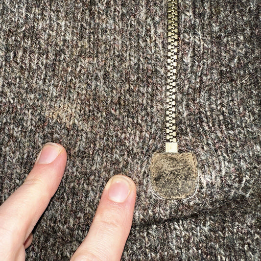 Pendelton Sweater XL Gray USA 100% Wool Pull-Over Quarter Zip