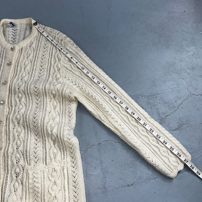 Vintage Wintuk Off White Cardigan Granny Sweater Button Front Orlon Acrylic Long