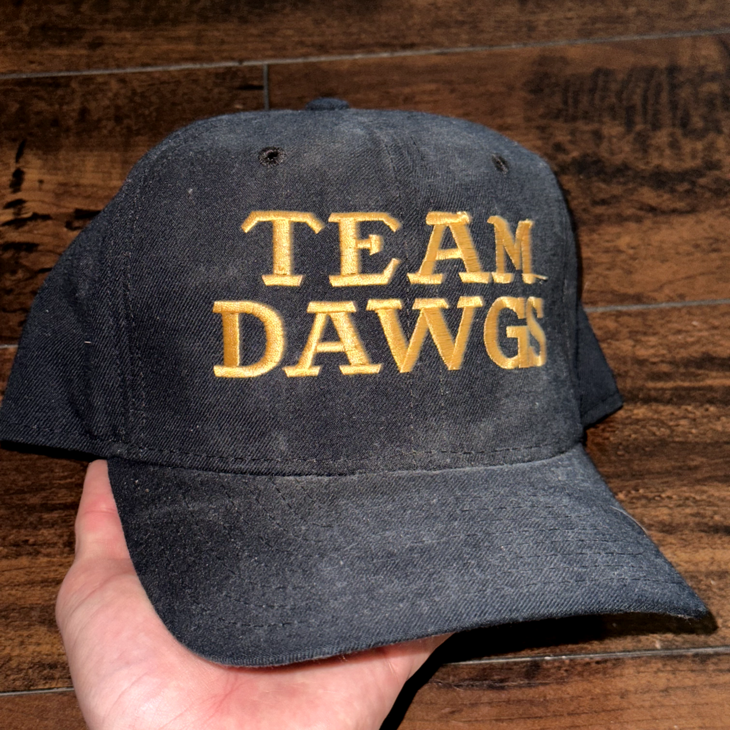 Team Dawgs Vintage Hat Cap Snapback Dogs Funny USA Black New Era Humor Friends