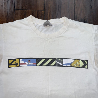 Nike Vintage T Shirt Mens White Small Y2K Silver Skateboard Cone Surf Ocean