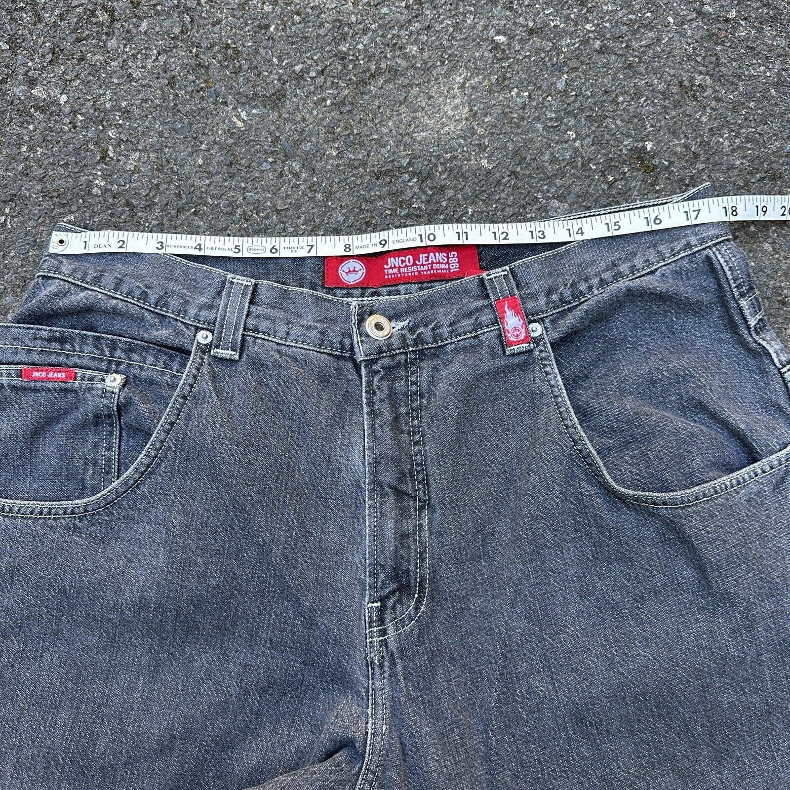 VTG JNCO Jeans Men's 38x32 Y2K Skater Wide Leg Flaming Snakes Skate Emo Grunge