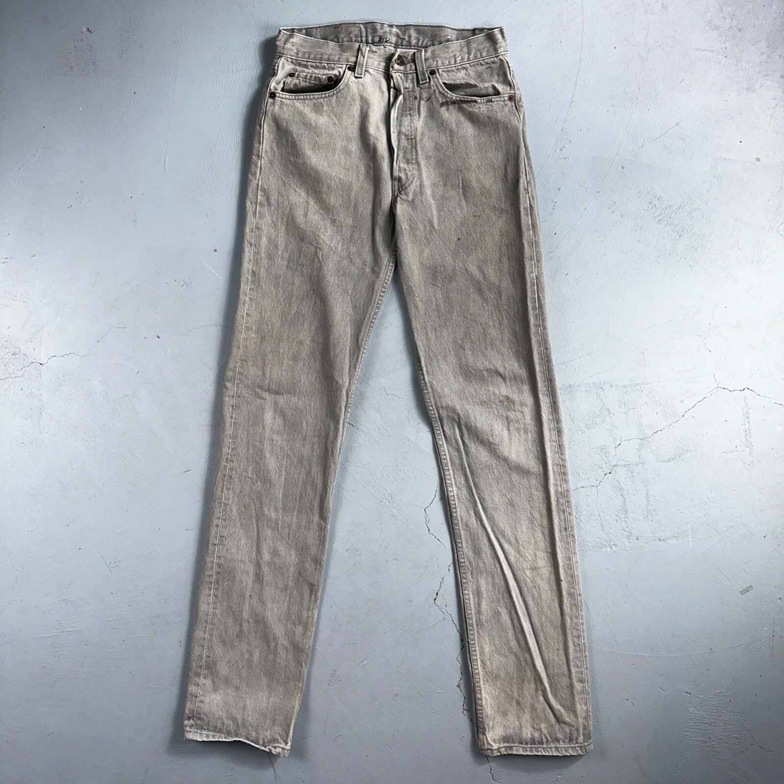 Levis 501 Vintage 90s USA XX Straight Leg Jeans Gray Med Wash 30x36 Act 28x34