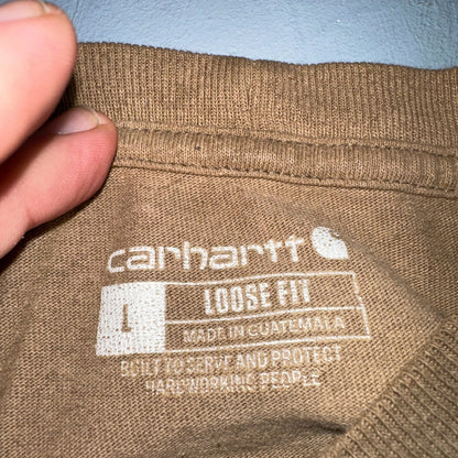Carhartt K87 DES Men's Cotton Brown Desert T-Shirt Short Sleeve Pocket Sz L