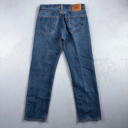 Levis 501 Vintage 90s USA XX Straight Leg Jeans Blue Med Wash 35x34 Act 33x30