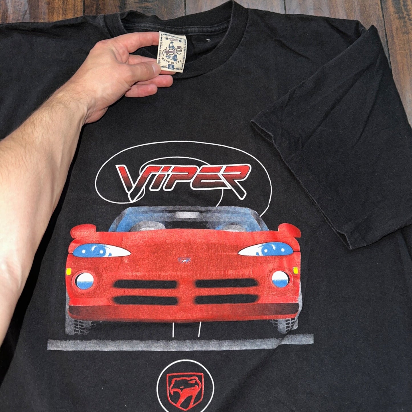 Viper Sports Car Vintage T Shirt 90s Single Stitch Funny Nascar Humor XL USA