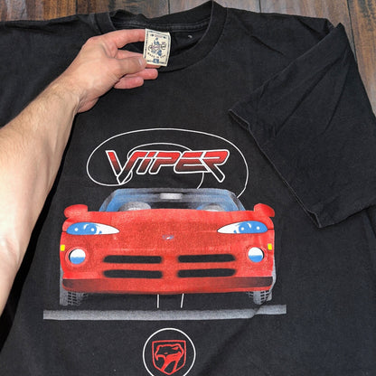 Viper Sports Car Vintage T Shirt 90s Single Stitch Funny Nascar Humor XL USA