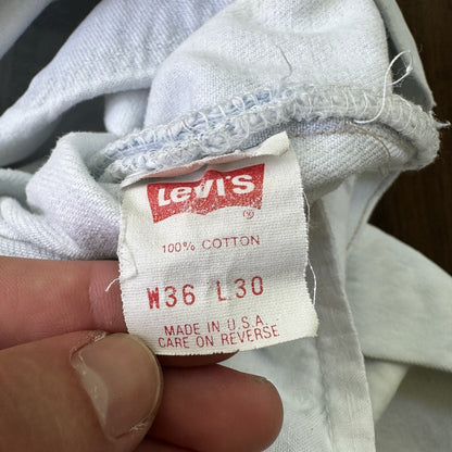 Vintage 90s Levis 501 USA 36x30 Tag Jeans 80s Blue Light Wash Act Worn 33x29