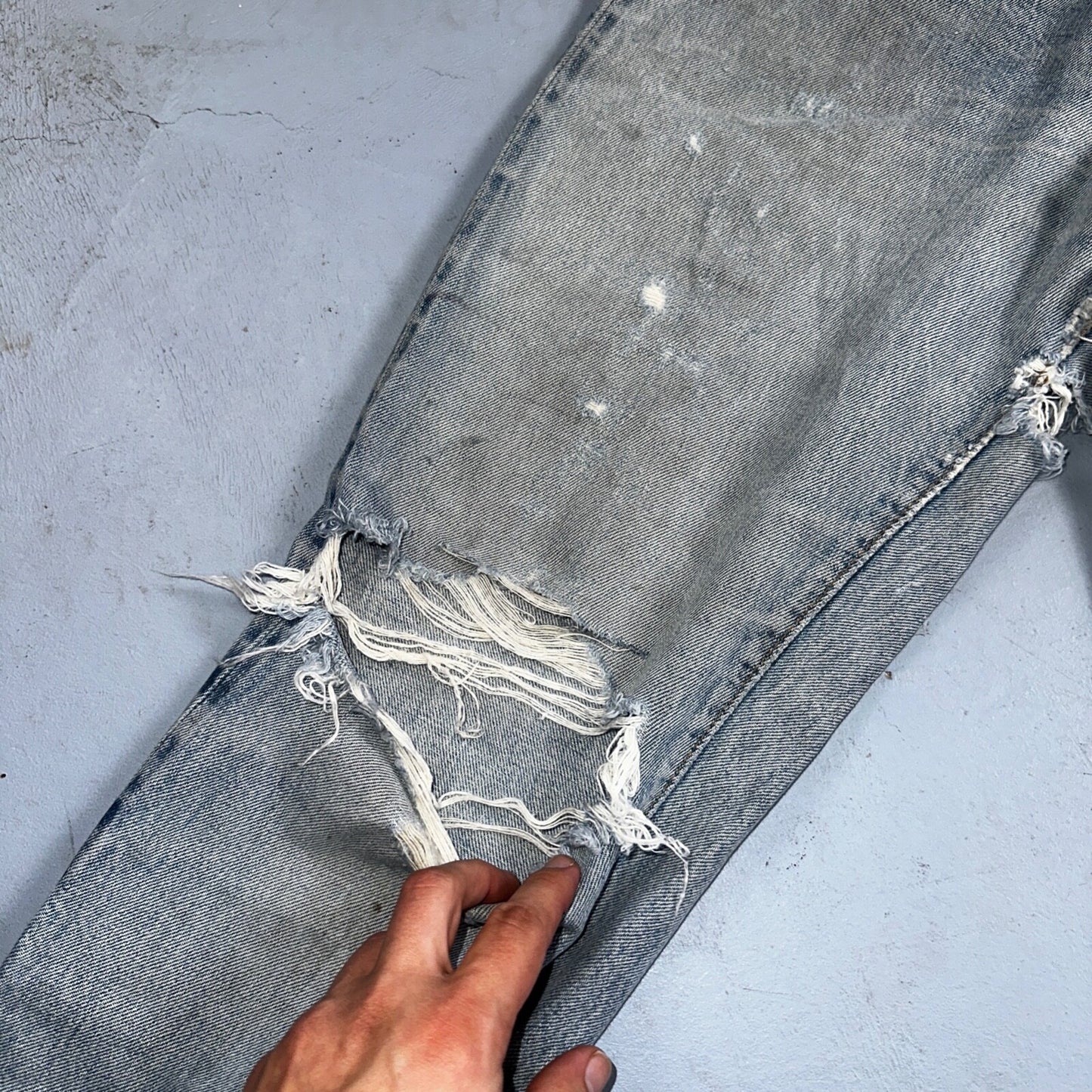 Levis 501 Vintage 80s Redline Selvedge USA XX Jeans Thrashed Light Act 31x29