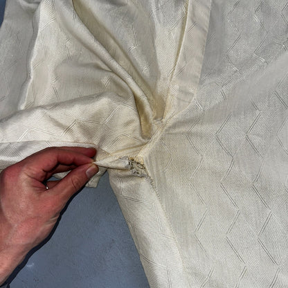 Christian Dior VTG Pajama Set Mens Cream Pants Shirt USA 90s Heavy Wear