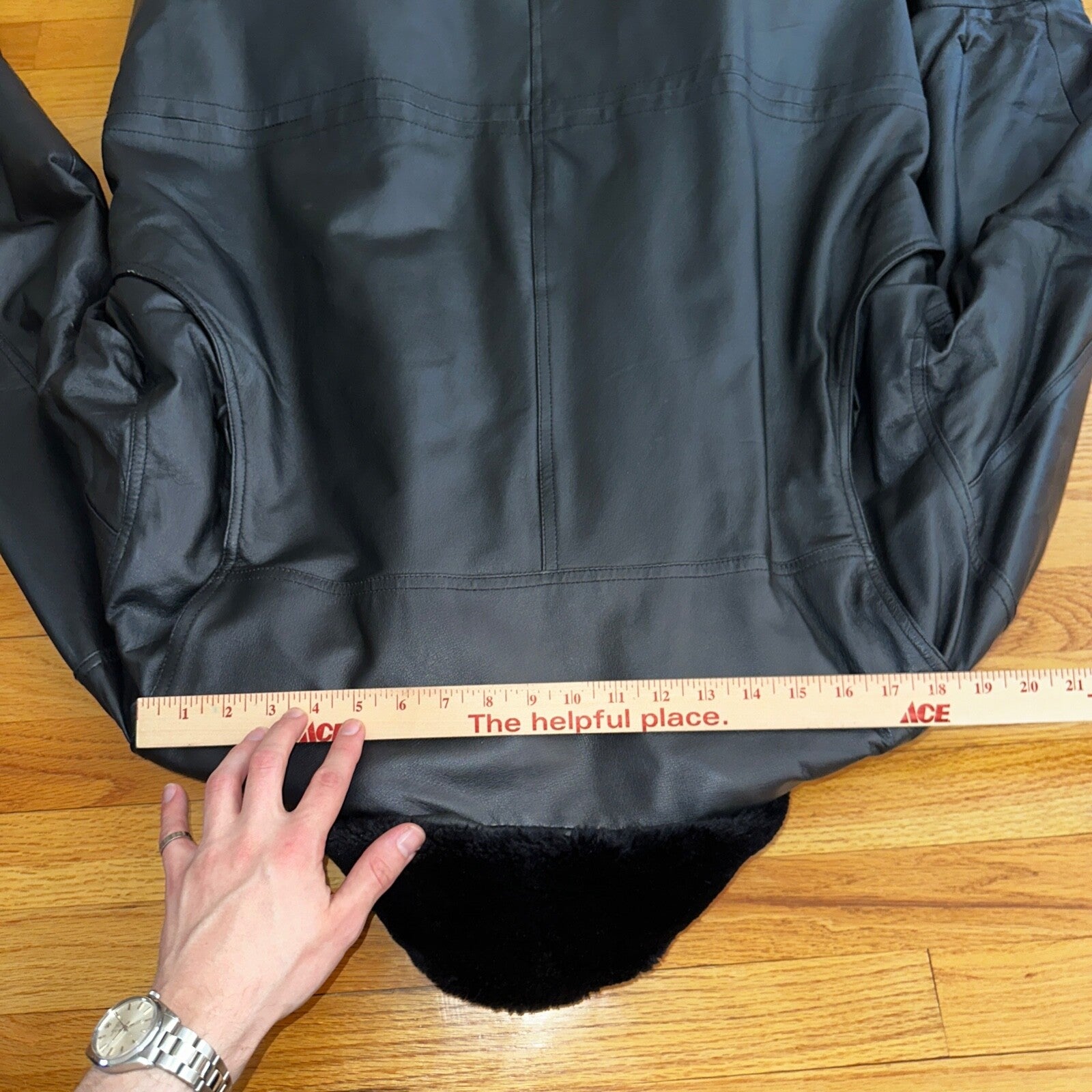 Michael Lawrence 100% Leather Jacket Coat-Quilted -Black-Very Soft-Men's XL VTG