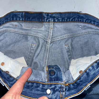 Levis 501 Vintage 90s USA XX Straight Leg Jeans Blue Med Wash 42x32 Act 38x27