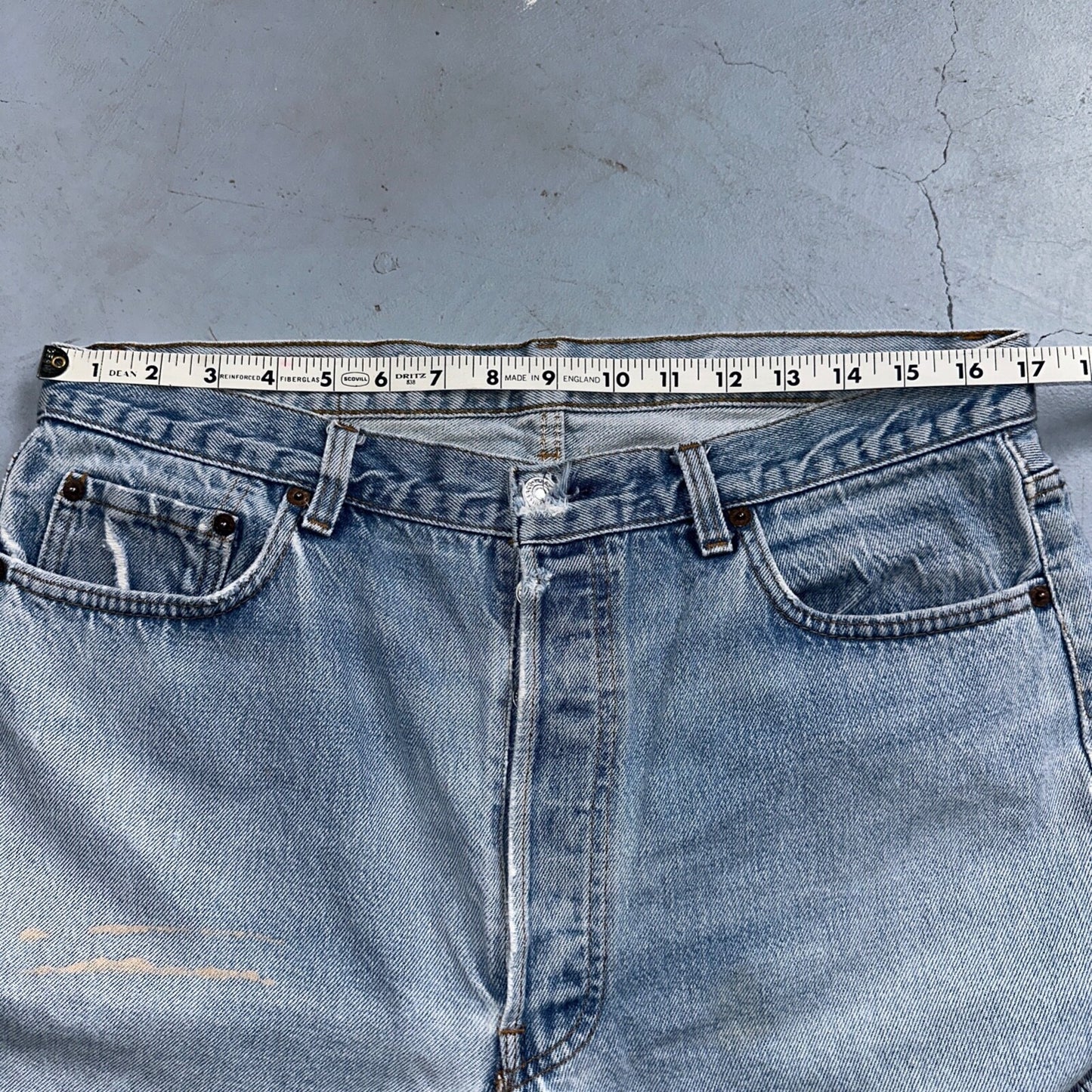 Levis 501 Vintage 80s USA XX 90s Straight Leg Jeans 38x34 Light Wash Act 34x29