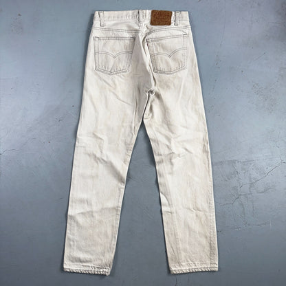Levis 501 Vintage 80s USA XX Straight Leg Jeans White Med Wash 29x30 Act 28x29