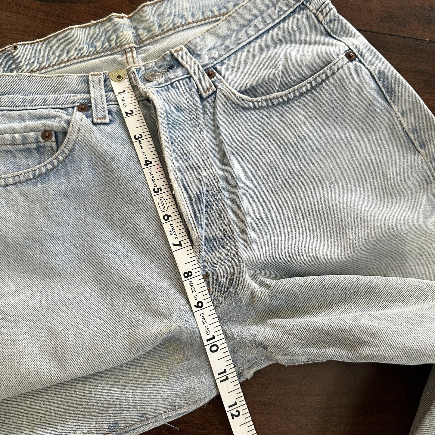 Levis Vintage 80s Redline Selvedge USA 501 Light Wash Blue Jeans 70s Act 29x33