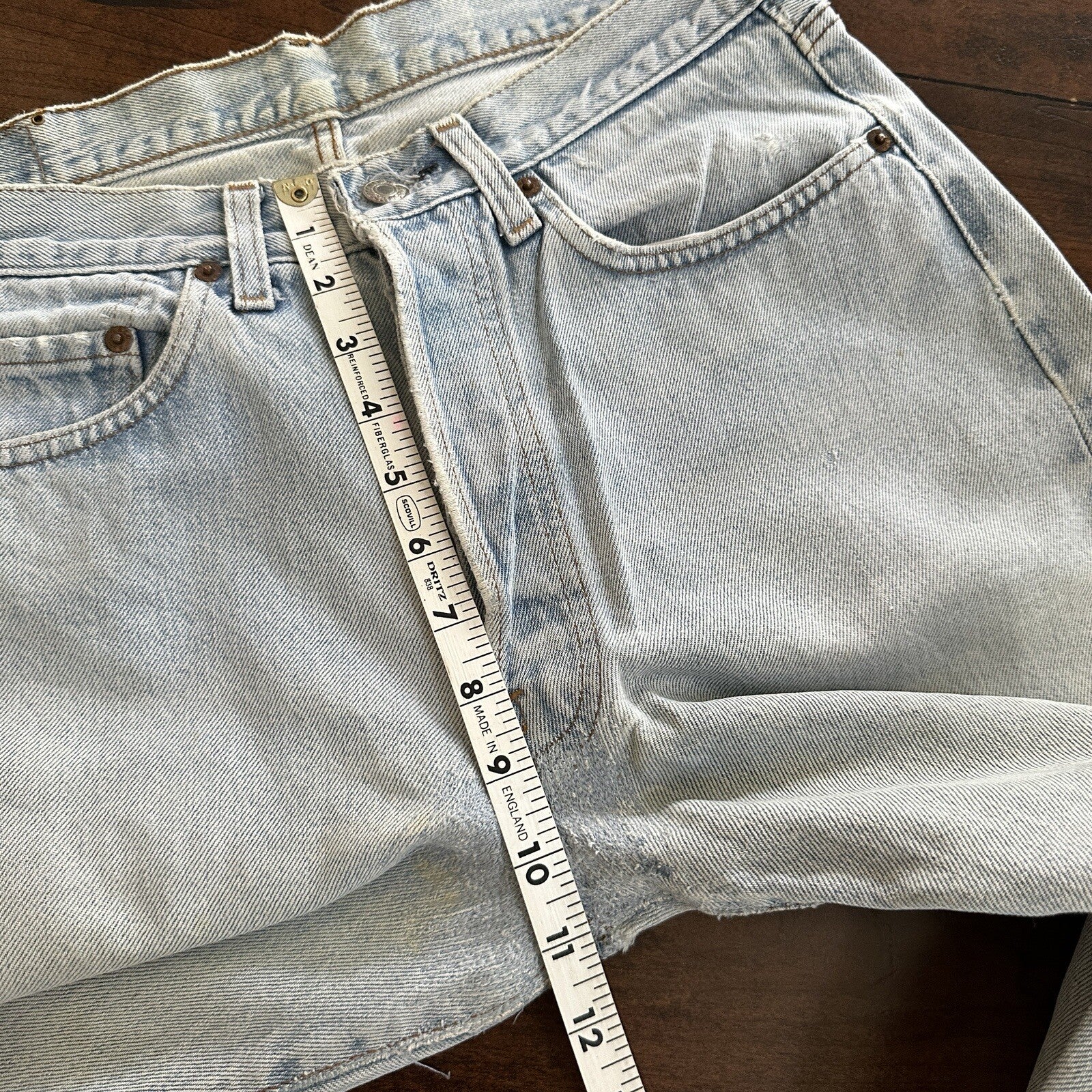 Levis Vintage 80s Redline Selvedge USA 501 Light Wash Blue Jeans 70s Act 29x33