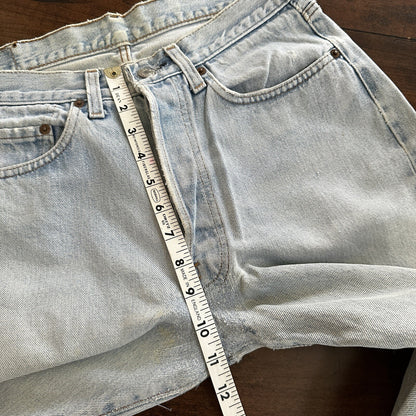 Levis Vintage 80s Redline Selvedge USA 501 Light Wash Blue Jeans 70s Act 29x33