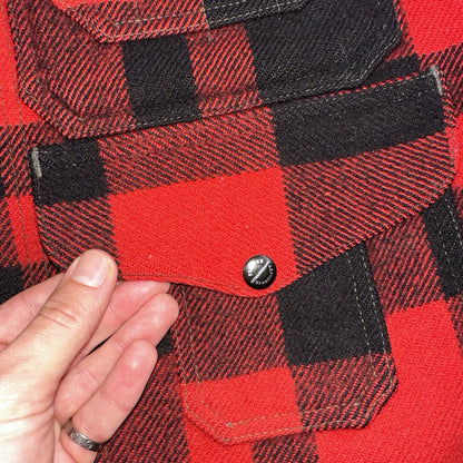 Filson Union 1940s Wool Mackinaw Cruiser Jacket Red Plaid VTG USA 40s 50s Rare