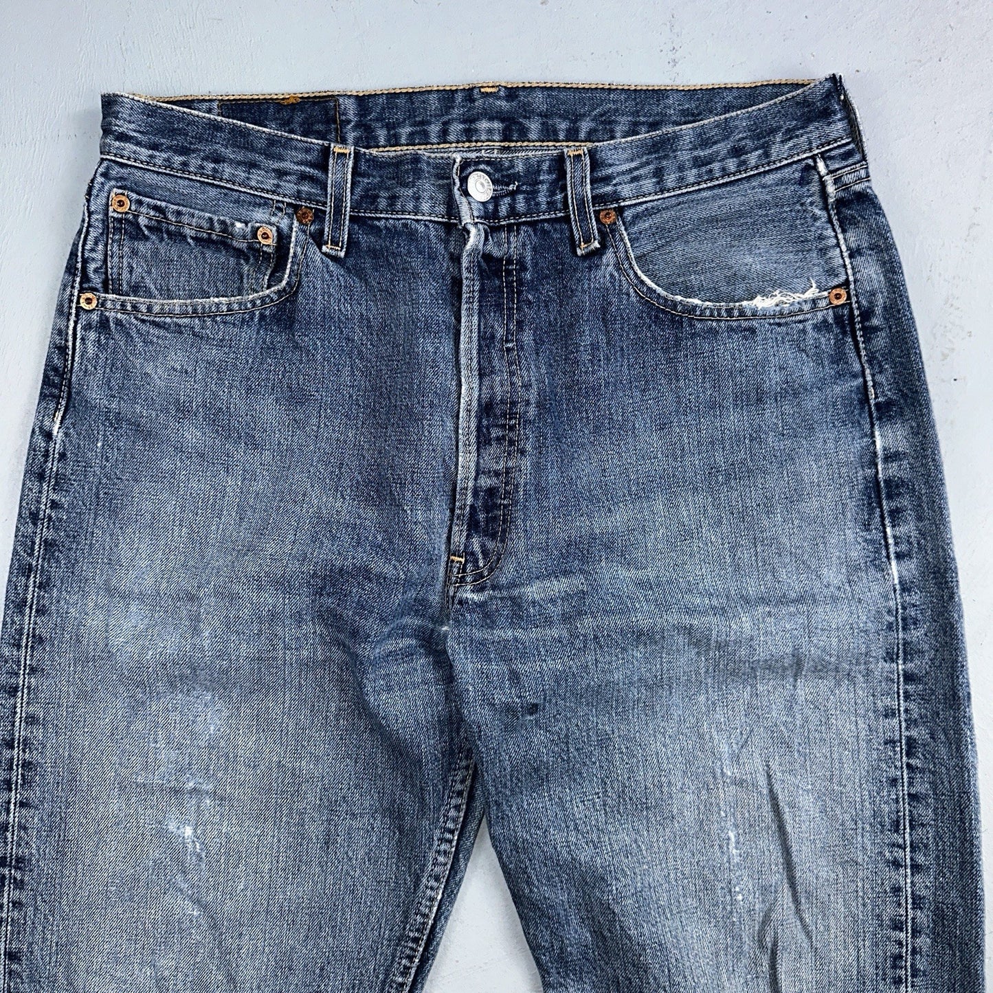 Levis 501 Vintage 90s Y2K XX Straight Leg Jeans Blue Med Wash 34x32 Act 33x31