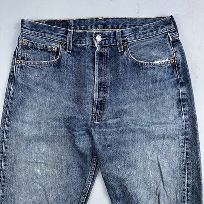 Levis 501 Vintage 90s Y2K XX Straight Leg Jeans Blue Med Wash 34x32 Act 33x31