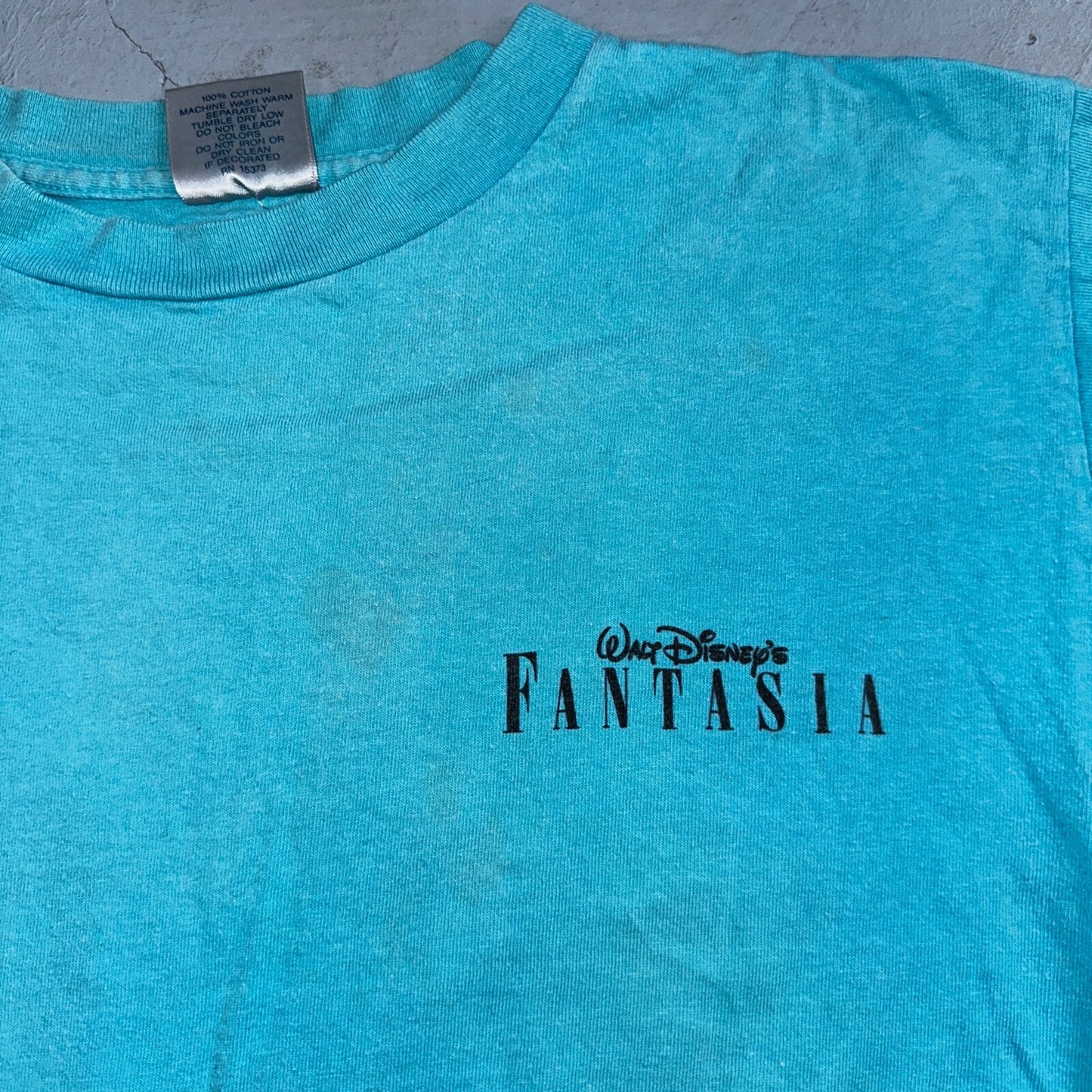Disney Fantasia 90s VTG T Shirt 50th Anniversary Rare Blue USA Mickey Mouse